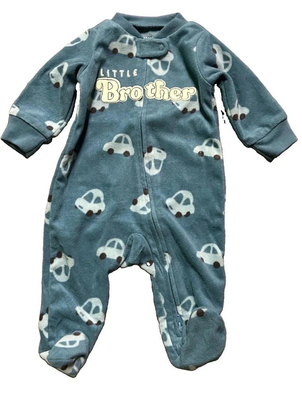 Baby Boy Footie Pajamas Little Brother Animals Space Size 0-3 Months